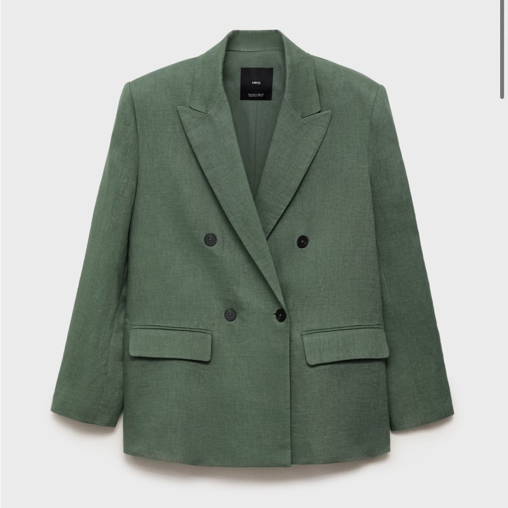 NWTMango, linen blazer musgo in color moss